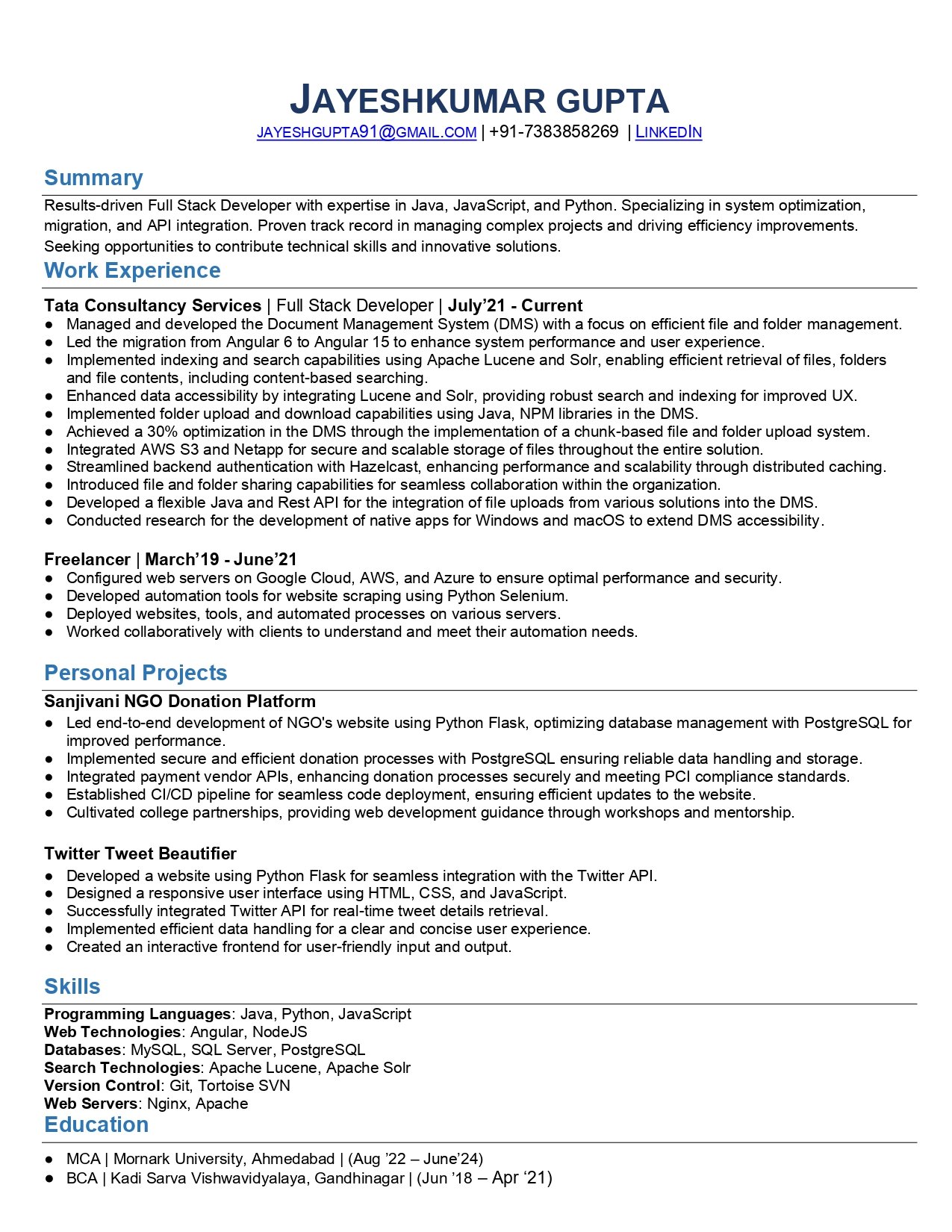 Resume Preview